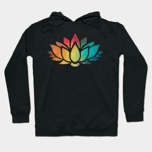 Rainbow color patterns lotus flower Hoodie